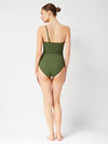 Kara One Piece Olive Textured Stripe