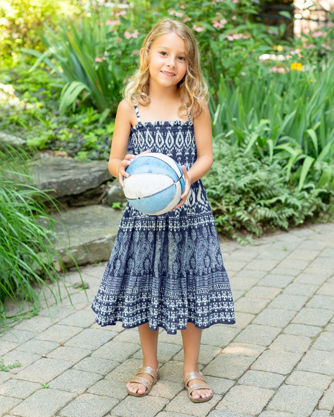 Girls Lila Dress In Tivara Ikat