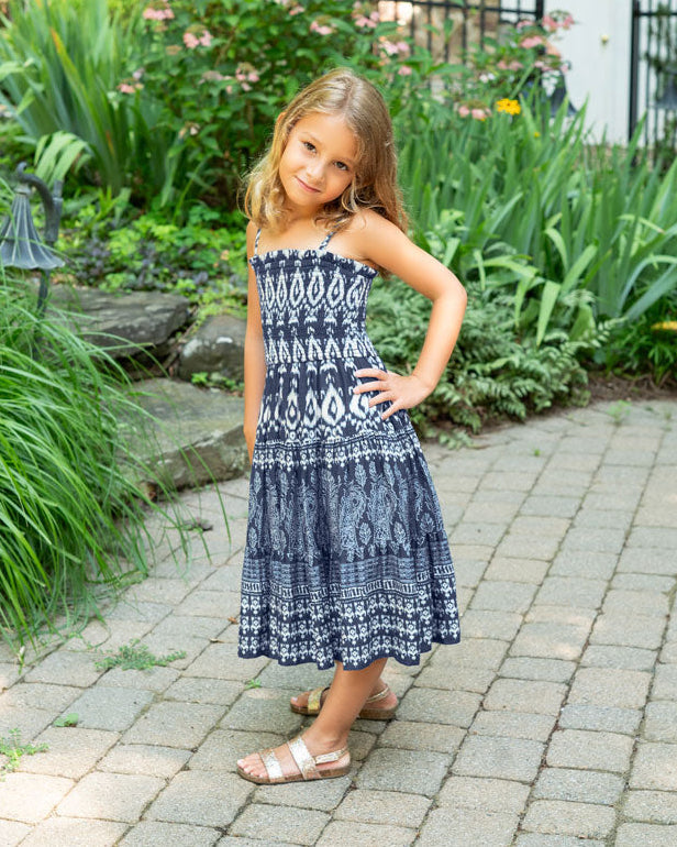 Girls Lila Dress In Tivara Ikat