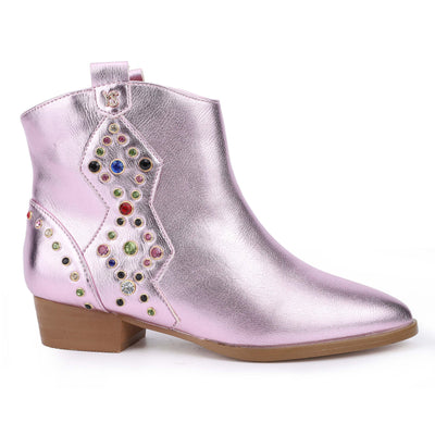 Miss Dallas Gem Western Boot in Pink - Kids