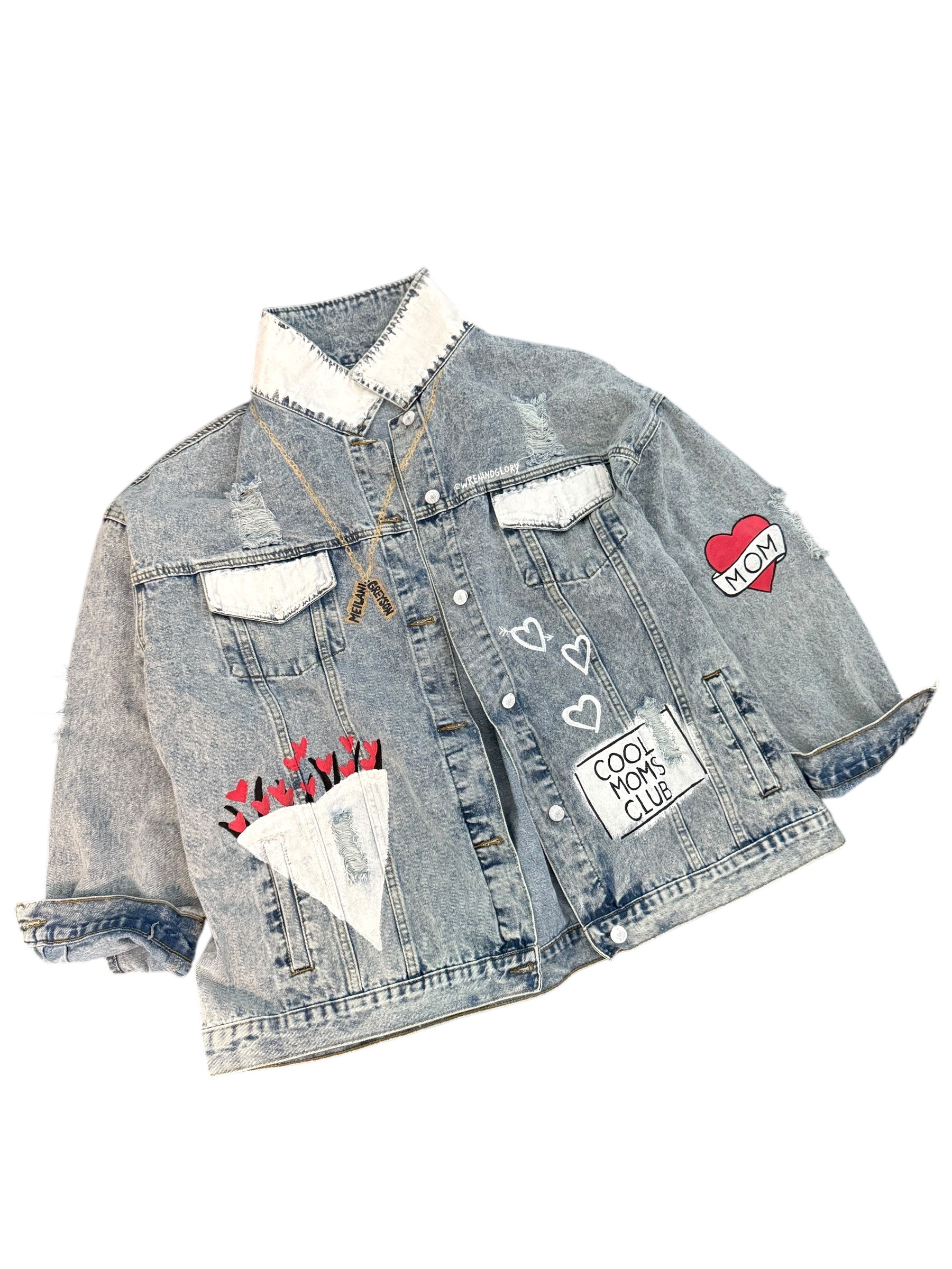 'Queen Mom' Painted Denim Jacket