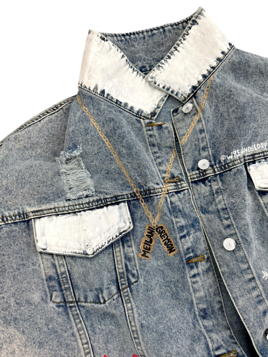 'Queen Mom' Painted Denim Jacket