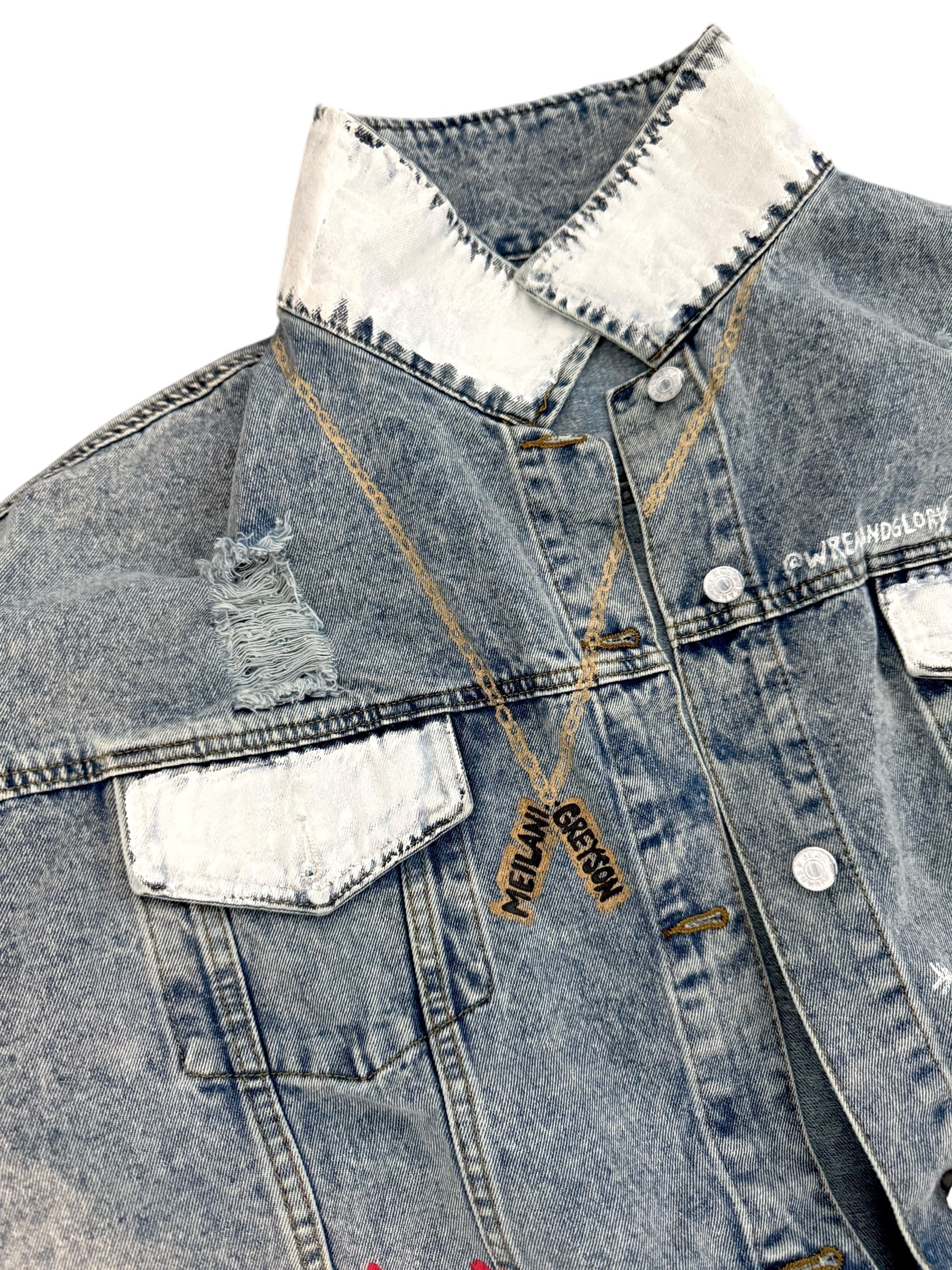 'Queen Mom' Painted Denim Jacket