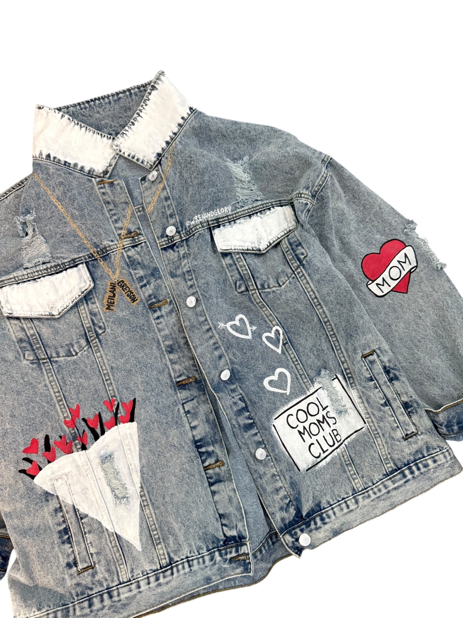 'Queen Mom' Painted Denim Jacket