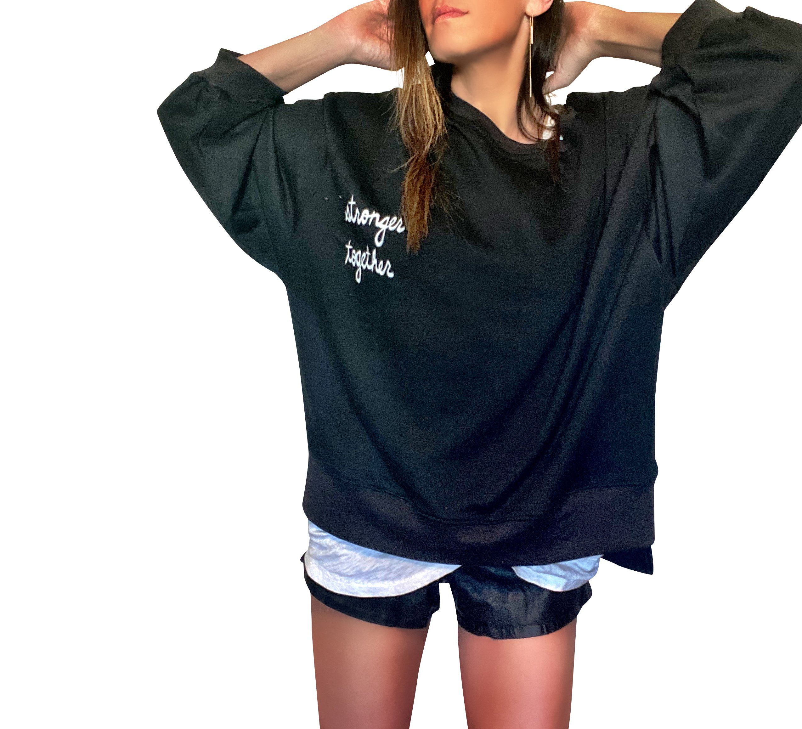 'RED, WHITE & BLUE LOVE' PAINTED SWEATSHIRT