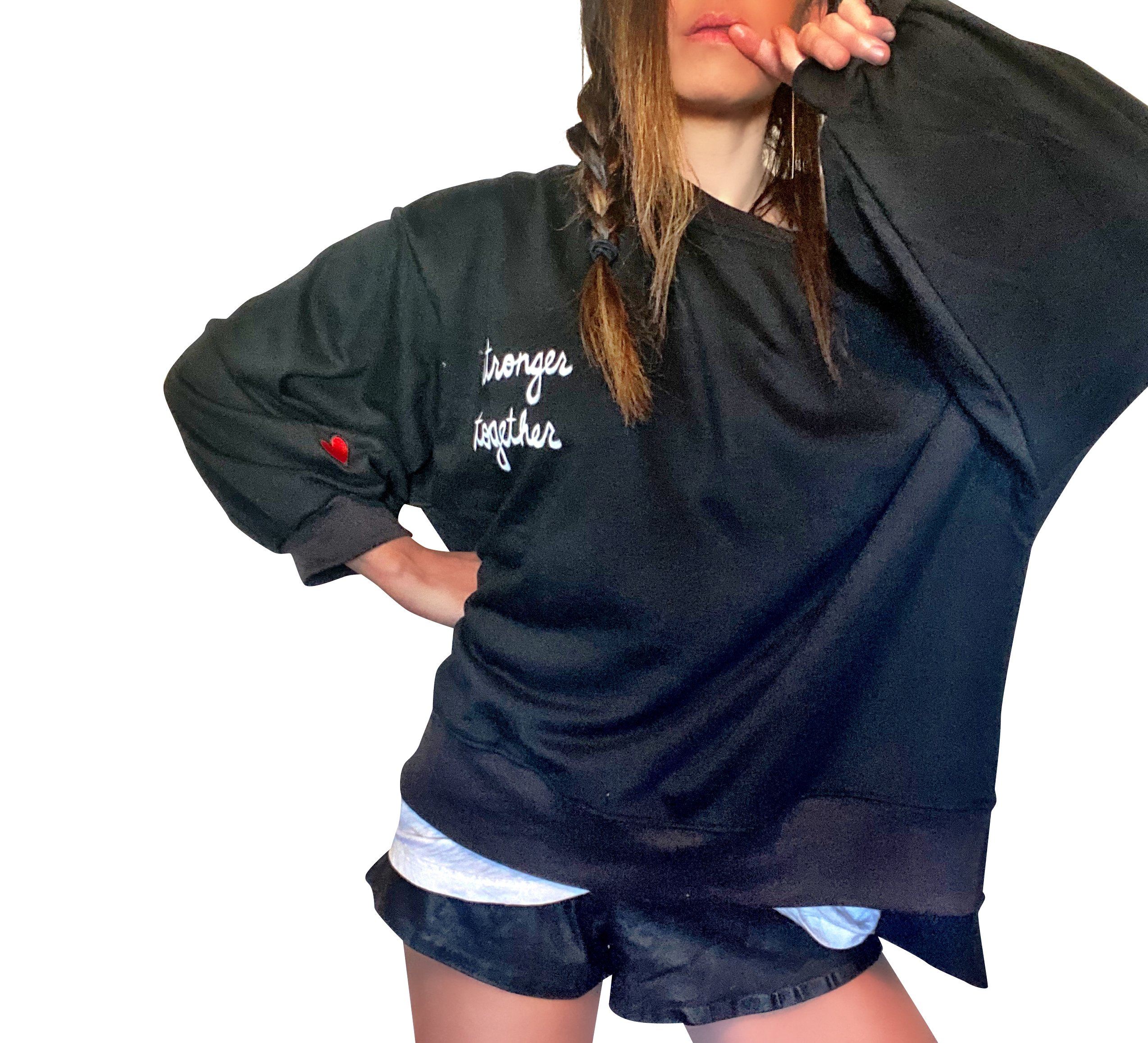 'RED, WHITE & BLUE LOVE' PAINTED SWEATSHIRT