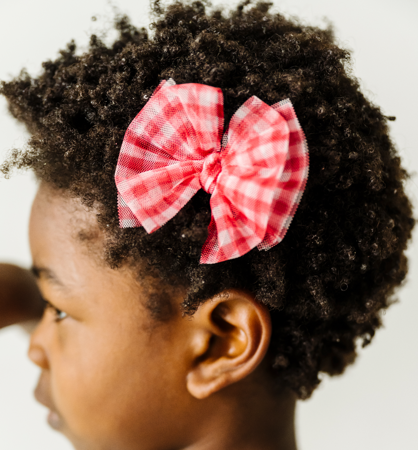 2PK TULLE BABY FAB CLIPS: blush gingham