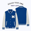Personalized Adult Sweatshirt Varsity Jacket ROYAL BLUE/WHITE