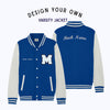 Personalized Adult Sweatshirt Varsity Jacket ROYAL BLUE/WHITE