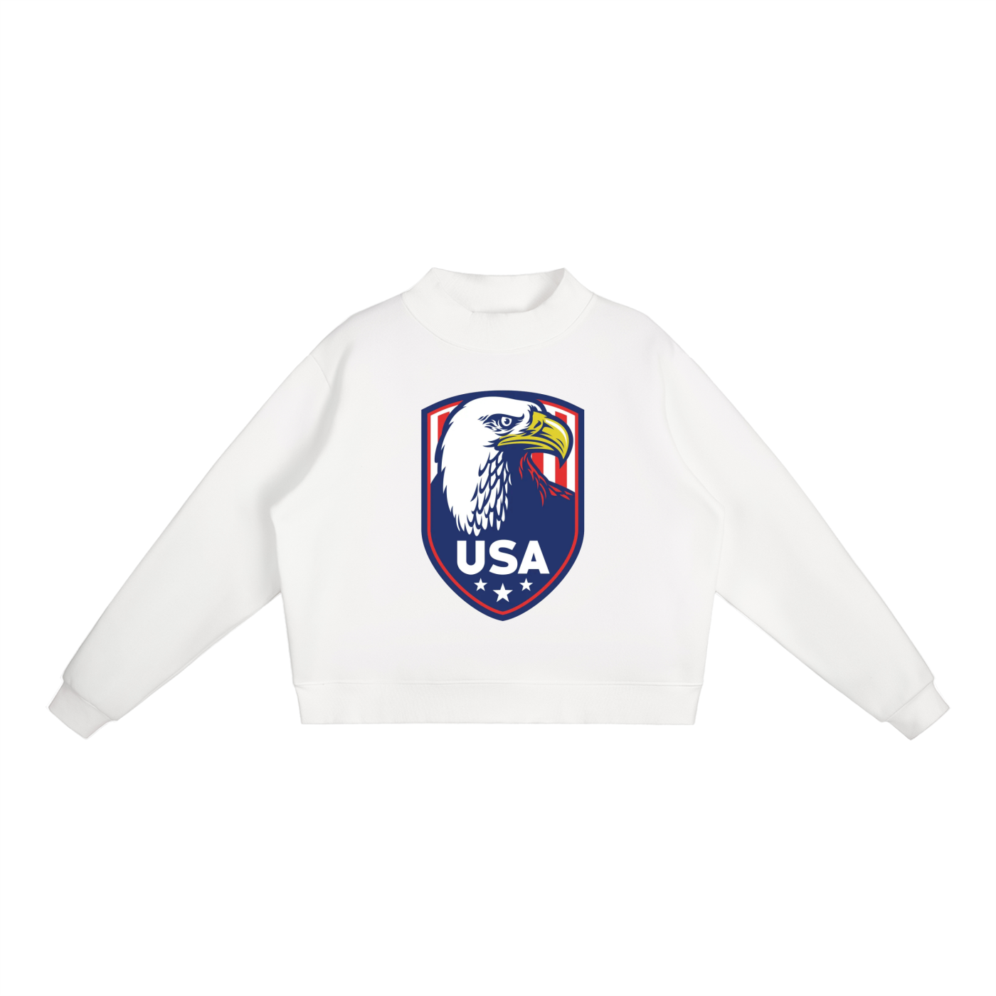 Essential Fleece Mock-Neck Crew Sweatshirt