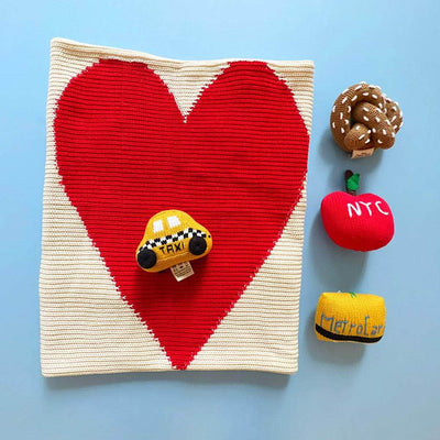 "I Heart NY" Organic Blanket & Baby Rattles Gift Set