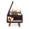 Purrfect Piano Serenade: Animated Musical Figurine with Cats Playing