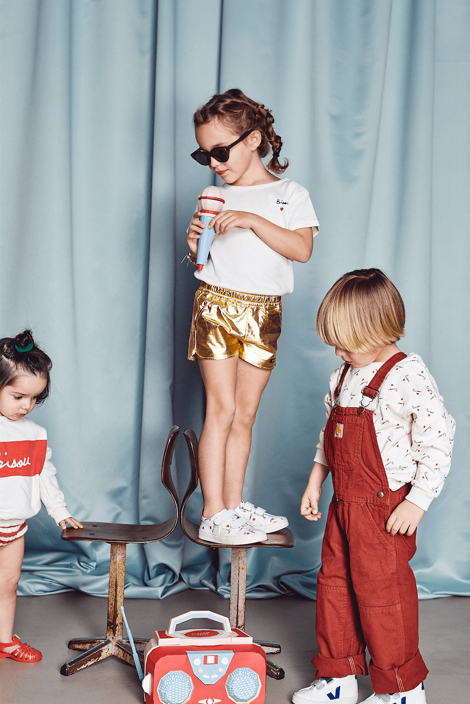 T-shirt Bisou brodé kid