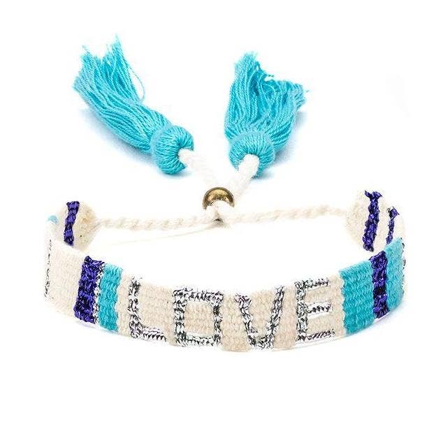 Atitlan Love Bracelet - Blue & White