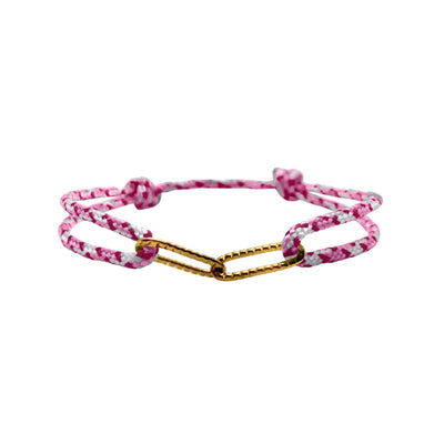 Nylon bracelet relief link - gold