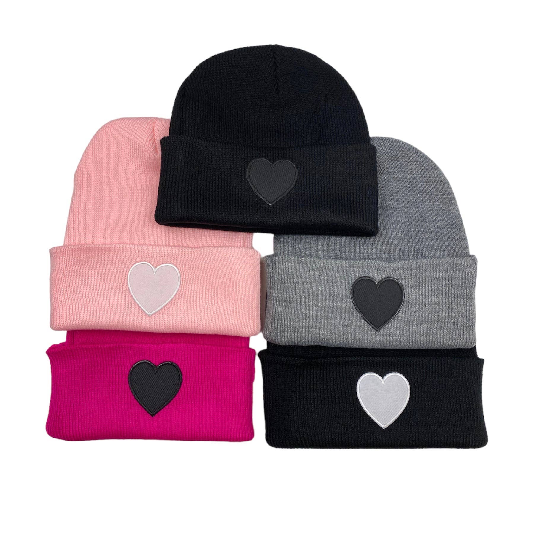 KIDS SIZE KNIT HAT WITH SOLID HEART