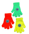 Neon Denim Smile Knit Gloves