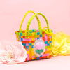 Mini Basket Weave Tote Bag - Pink Tulip