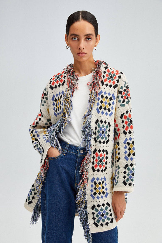 PATTERNED TASLE CARDIGAN