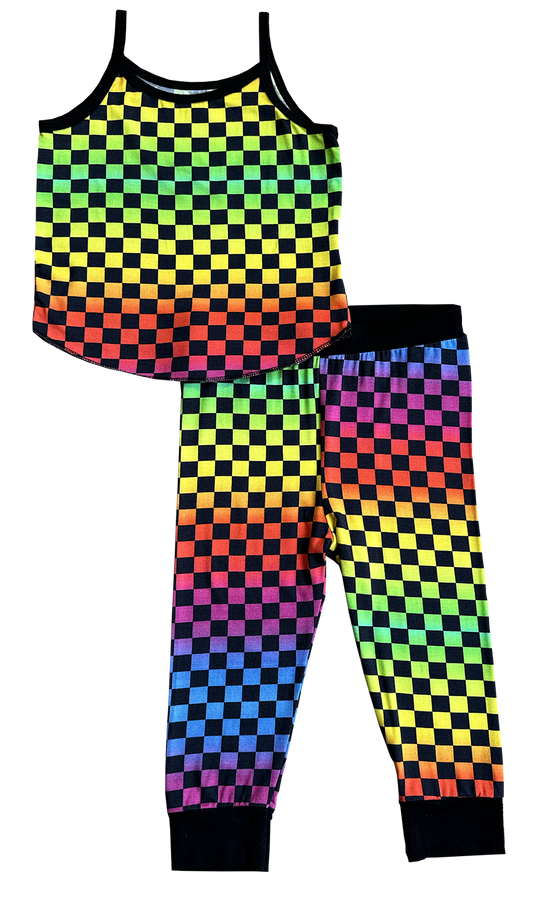 Rainbow Checker tank bamboo thermal set