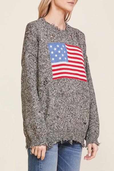 American Flag Oversized Sweater