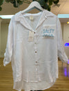 White Gauze Button up "Salty"