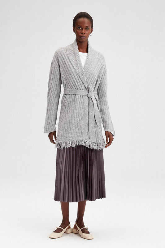 LONG FRINGE CARDIGAN