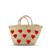 Heart French Market Basket - Straw bag - Bag with Heart