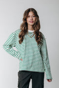 Mother Earth Stripe Longsleeve Tee: Off white