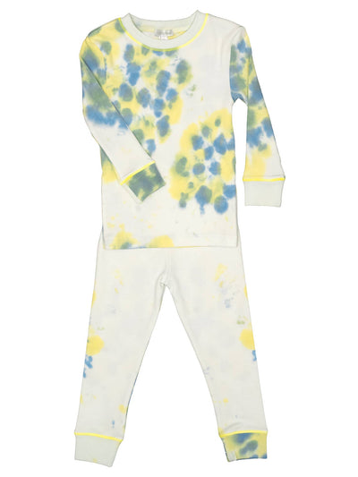 Two Piece Yellow & Blue Tie Dye PJ