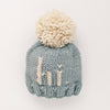 hi. Surf Blue Hand Knit Beanie Hat