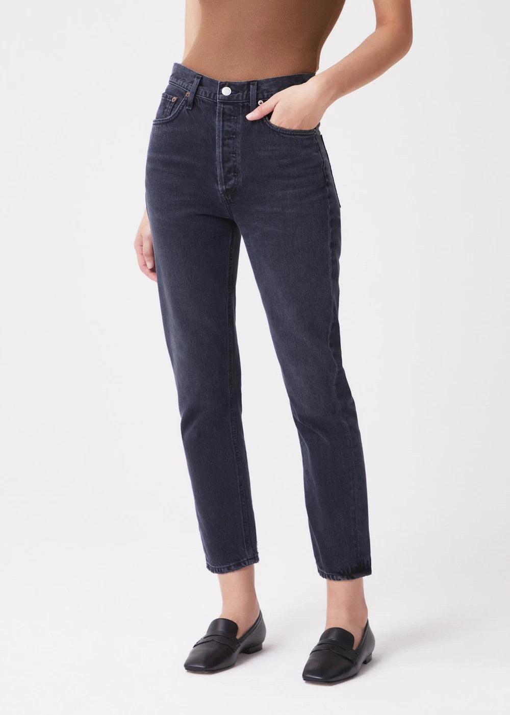 Riley High Rise Straight Crop